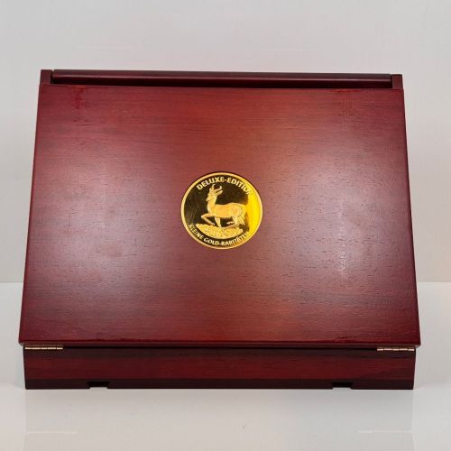 Luxuriöse Münzbox für "Die kleinsten Goldmünzen der Welt" für über 50 Münzen