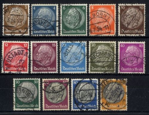 Deutsches Reich Michel-Nr. 482-495 gestempelt - Hindenburg (II)