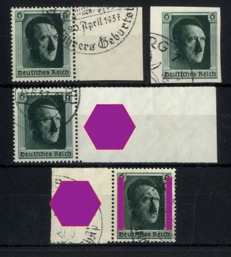 Deutsches Reich Nr. 646, 647, 648, 650 gestempelt - Einzelmarken aus Blocks 7, 8, 9, 11