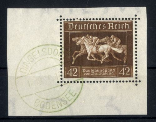 Deutsches Reich Nr. 621, Einzelmarke aus Block 4 gestempelt - 1936 Braunes Band