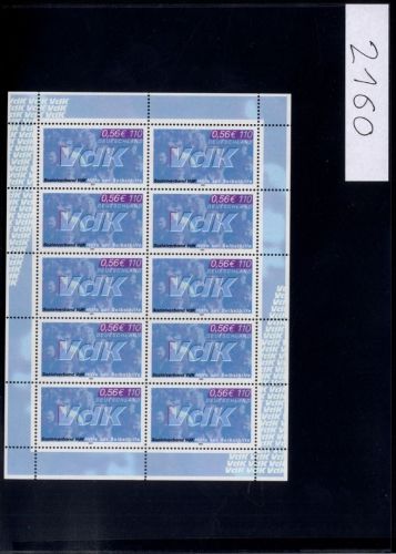 Bund, Michel Nr. 2160 Zehnerbogen postfrisch - VDK