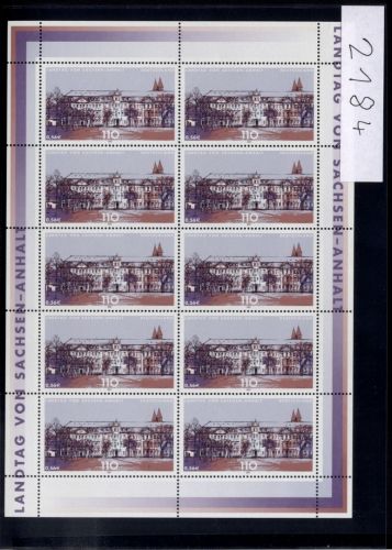 Bund, Michel Nr. 2184 Zehnerbogen postfrisch - Landtag Sachsen-Anhalt