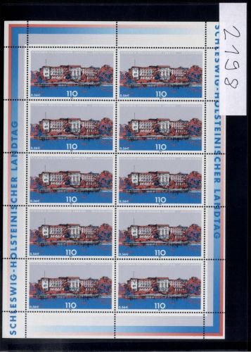 Bund, Michel Nr. 2198 Zehnerbogen postfrisch - Landtag Schlieswig-Holstein