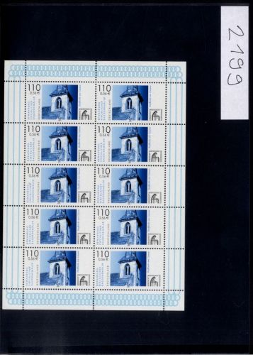 Bund, Michel Nr. 2199 Zehnerbogen postfrisch - Dorfkirche Canzow