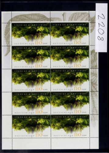 Bund, Michel Nr. 2208 Zehnerbogen postfrisch - Linde zu Himmelsberg