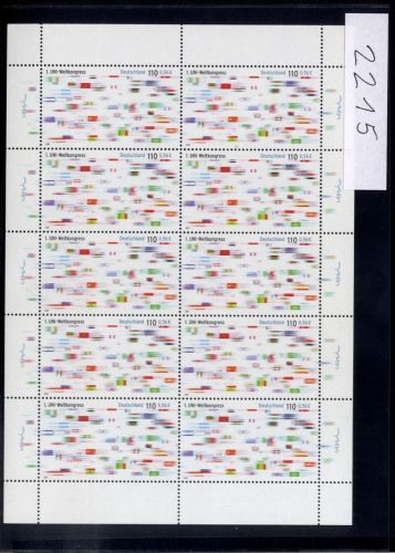 Bund, Michel Nr. 2215 Zehnerbogen postfrisch - Weltkongress der UNI