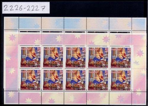 Bund, Michel Nr. 2226-2227 Zehnerbogen postfrisch - Weihnachten 2001