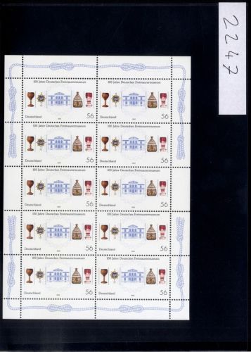 Bund, Michel Nr. 2247 Zehnerbogen postfrisch - Deutsches Freimaurermuseum