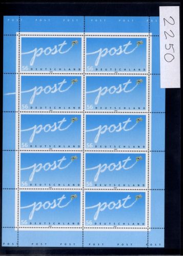 Bund, Michel Nr. 2250 Zehnerbogen postfrisch - Post!