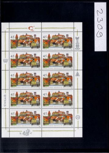 Bund, Michel Nr. 2309 Zehnerbogen postfrisch - 1000 Jahre Kronach