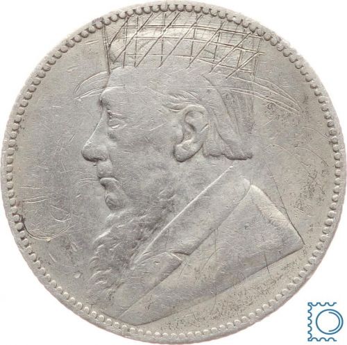 Spottmünze: Südafrika 1 Shilling 1896, Kruger mit graviertem Hut