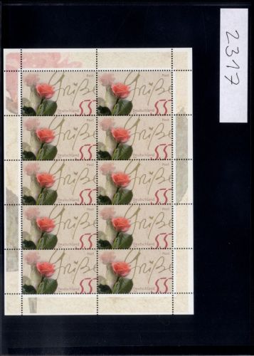 Bund, Michel Nr. 2317 Zehnerbogen postfrisch - Rosengruß