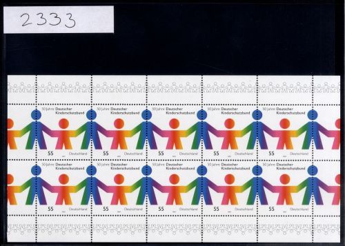 Bund, Michel Nr. 2333 Zehnerbogen postfrisch - Deutscher Kinderschutzbund