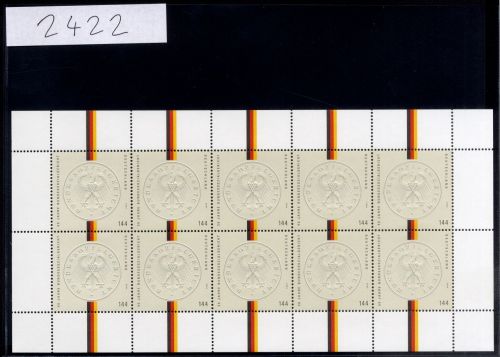Bund, Michel Nr. 2422 Zehnerbogen postfrisch - Bundessozialgericht