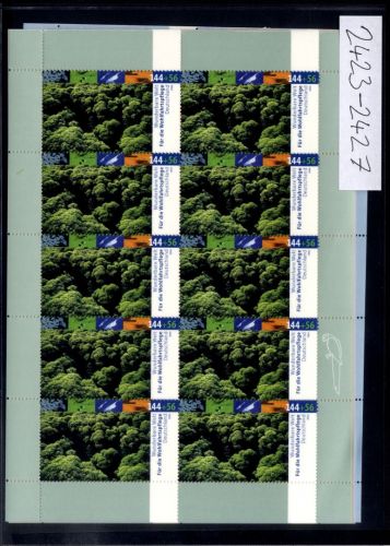 Bund, Michel Nr. 2423-2427 Zehnerbogen postfrisch - Klimazonen