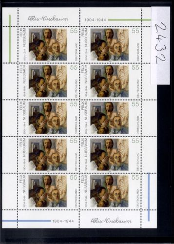 Bund, Michel Nr. 2432 Zehnerbogen postfrisch - Felix Nussbaum