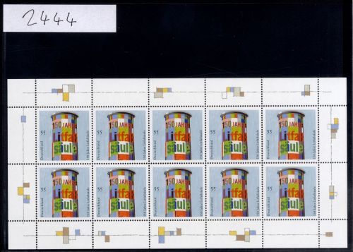 Bund, Michel Nr. 2444 Zehnerbogen postfrisch - 150 Jahre Litfaßsäule