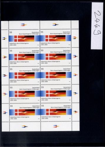 Bund, Michel Nr. 2449 Zehnerbogen postfrisch - Bonn-Kopenhagener Erklärung