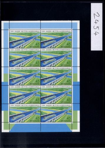Bund, Michel Nr. 2454 Zehnerbogen postfrisch - Mittellandkanal