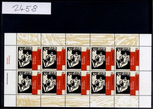 Bund, Michel Nr. 2458 Zehnerbogen postfrisch - Künstlergruppe "die Brücke"