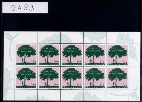 Bund, Michel Nr. 2483 Zehnerbogen postfrisch - NaturFreunde Deutschlands