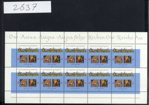 Bund, Michel Nr. 2637 Zehnerbogen postfrisch - Klosterinsel Reichenau