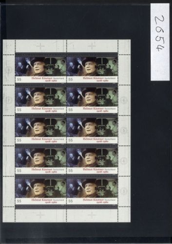 Bund, Michel Nr. 2654 Zehnerbogen postfrisch - Helmut Käutner