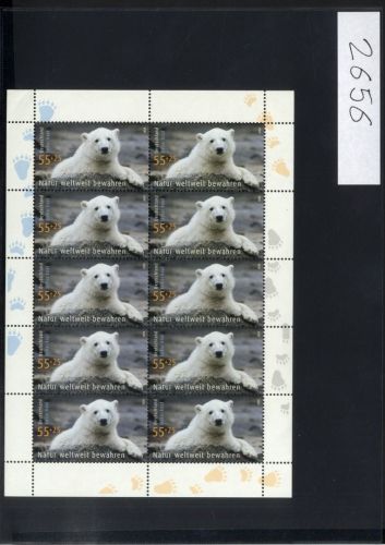Bund, Michel Nr. 2656 Zehnerbogen postfrisch - Eisbär