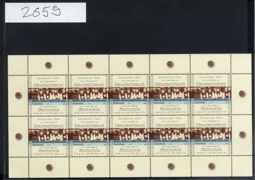 Bund, Michel Nr. 2659 Zehnerbogen postfrisch - Deutsche Fußballländerspiele