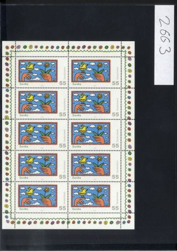 Bund, Michel Nr. 2663 Zehnerbogen postfrisch - RIZZI Grußmarke "Danke"