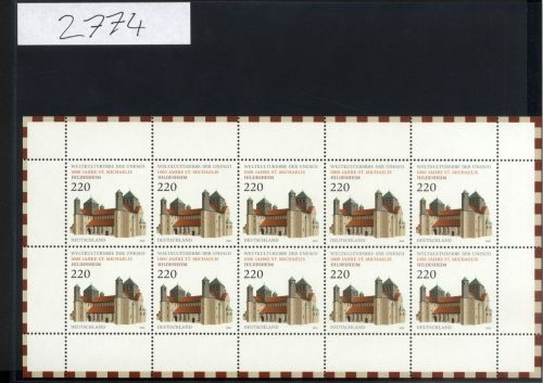 Bund, Michel Nr. 2774 Zehnerbogen postfrisch - St.-Michaelis-Kirche