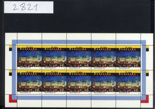 Bund, Michel Nr. 2821 Zehnerbogen postfrisch - Deutsche Einheit