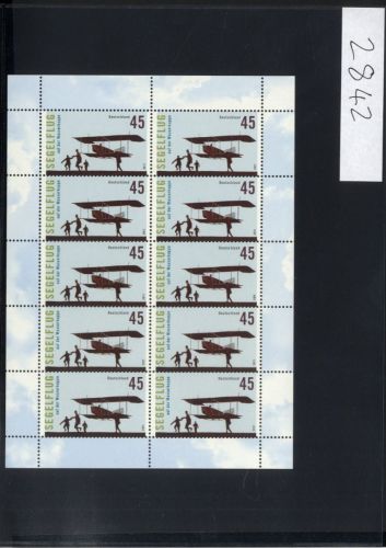 Bund, Michel Nr. 2842 Zehnerbogen postfrisch - Segelflug