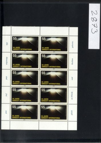 Bund, Michel Nr. 2873 Zehnerbogen postfrisch - Amnesty International