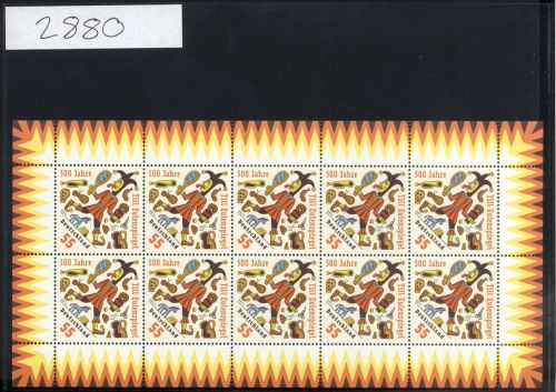 Bund, Michel Nr. 2880 Zehnerbogen postfrisch - Till Eugenspiegel