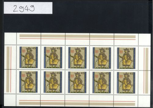 Bund, Michel Nr. 2949 Zehnerbogen postfrisch - Kaiser Otto der Große