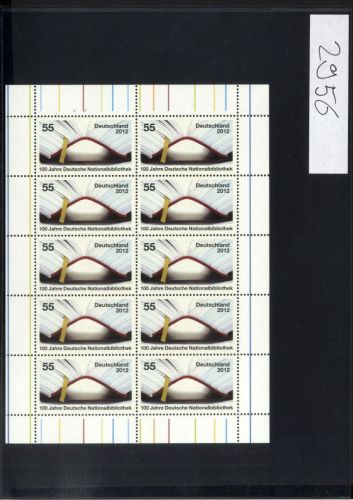 Bund, Michel Nr. 2956 Zehnerbogen postfrisch - Deutsche Nationalbibliothek