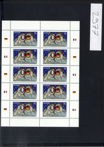 Bund, Michel Nr. 2977 Zehnerbogen postfrisch - Elysee-Vertrag