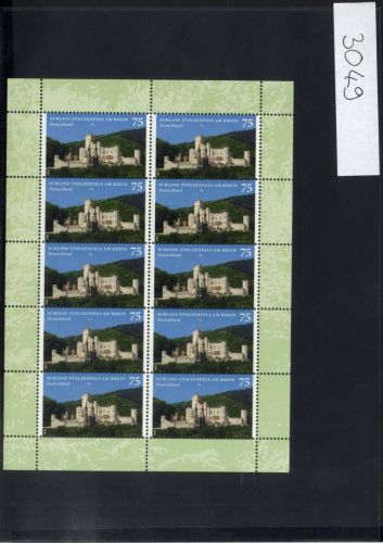 Bund Nr. 3049 postfrisch - Zehnerbogen Kleinbogen - Schloss Stolzenfels am Rhein