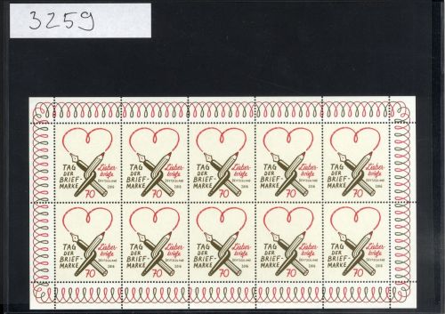 Bund, Michel Nr. 3259 Zehnerbogen postfrisch - Liebesbriefe