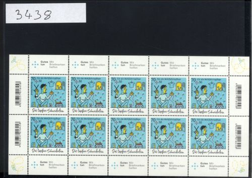 Bund, Michel Nr. 3438 Zehnerbogen postfrisch - In der Schneiderstube