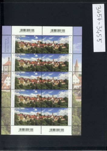 Bund, Michel Nr. 3454-3455 Zehnerbogen postfrisch - Panorama Rothenburg