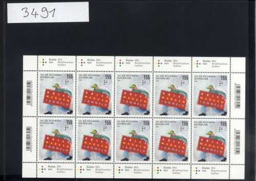 Bund, Michel Nr. 3491 Zehnerbogen postfrisch - Briefmarkensammeln