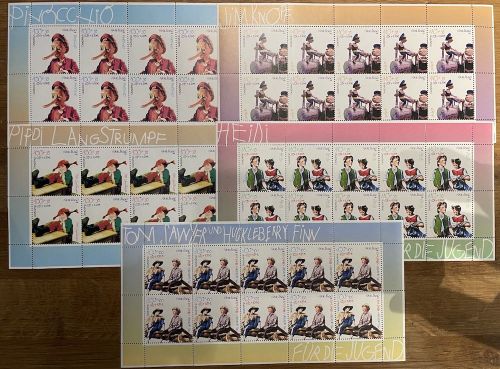Bund, Michel Nr. 2190-2194 Zehnerbogen postfrisch - Kinderbuchfiguren