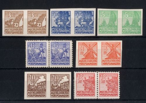 SBZ Mecklenburg Michel Nr. 29-36 x Paare postfrisch - Kreidepapier
