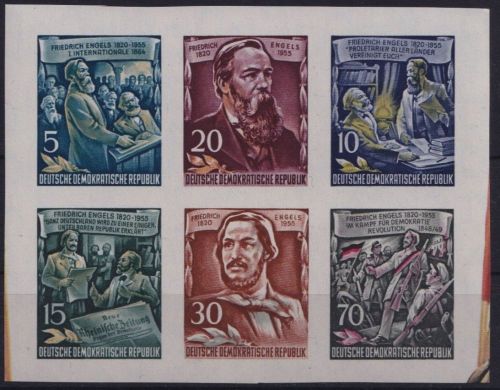 DDR, MiNr. 485-490 B postfrisch - Einzelmarken aus Engels-Block