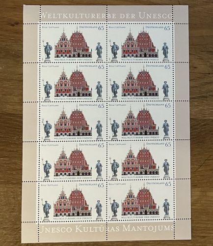 Bund, Michel Nr. 2614 Zehnerbogen postfrisch - UNESCO-Welterbe Riga | Lettland