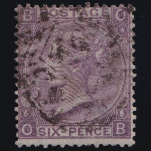 Großbritannien MiNr. 25 Platte 6 gestempelt – Königin Viktoria 4.2.1867