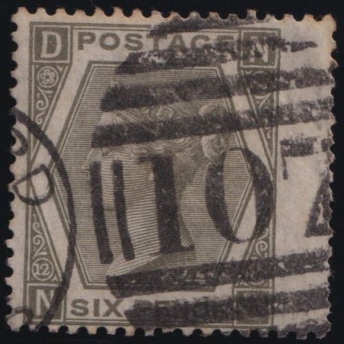 Großbritannien MiNr. 39 Pl. 12 mit Breitrand gestempelt – Königin Viktoria