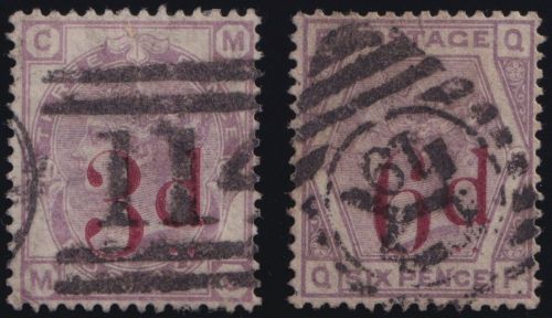 Großbritannien MiNr. 70-71 gestempelt – Königin Viktoria 1883 Aufdrucke